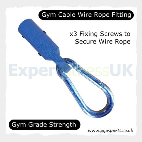 Gym Cable Wire Rope Quick Fit Eyelet End Fitting (for 5mm Wire) includes Carabiner Clip image 5